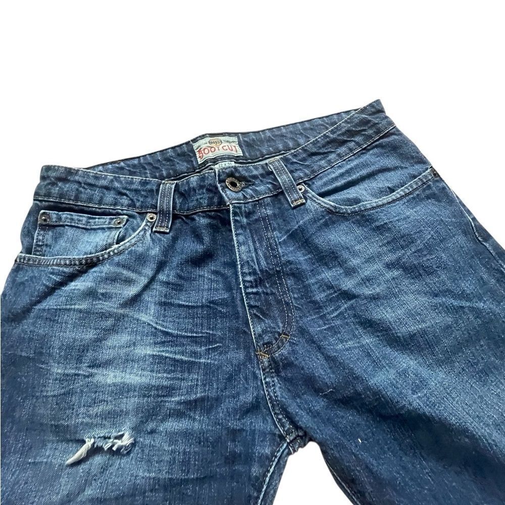 Fossil 32x30 Men's Blue Jeans boot cut ripped great style